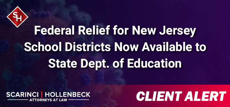 Federal Relief for NJ School Districts Now Available to State Dept. of Education